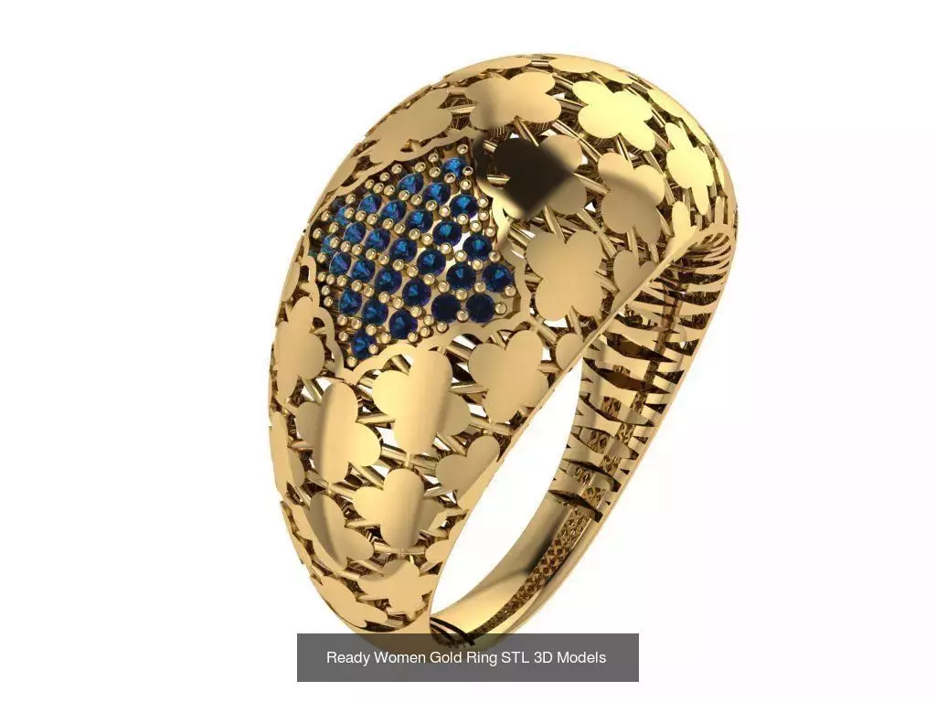 Women Gold Ring  Models  100pcs 3D Model Collection_37