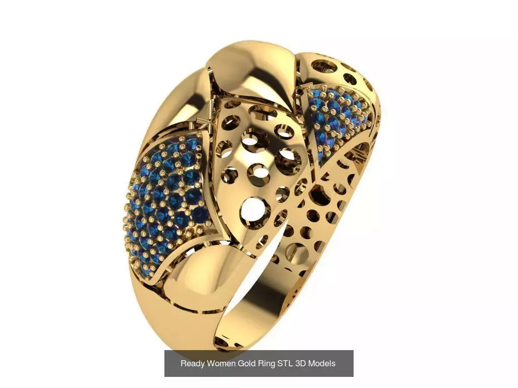 Women Gold Ring  Models  100pcs 3D Model Collection_42