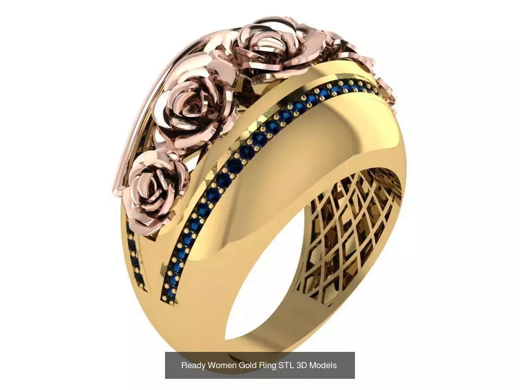 Women Gold Ring  Models  100pcs 3D Model Collection_18