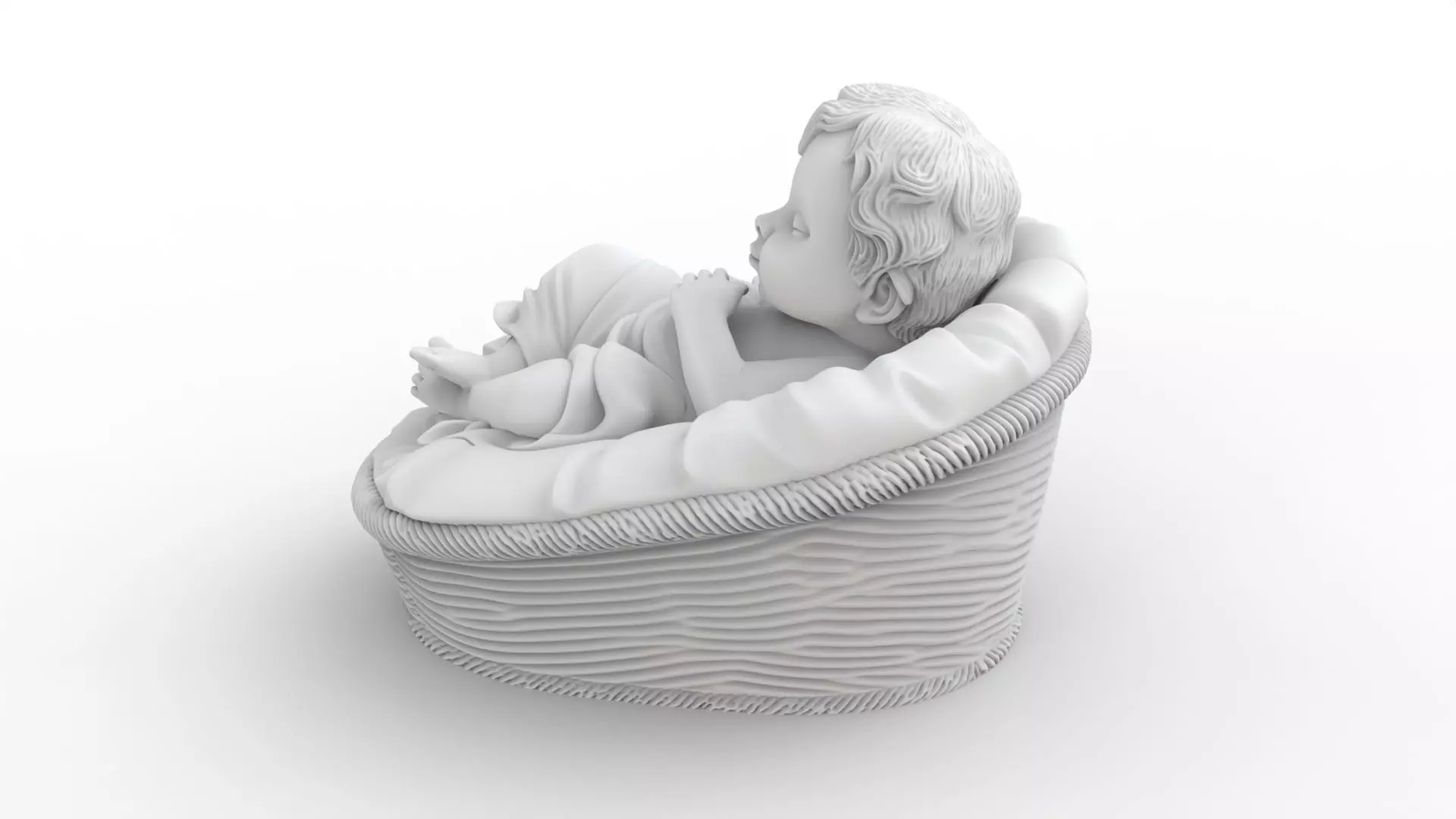 Baby Jesus in Manger 3D Print STL 3D print model_1