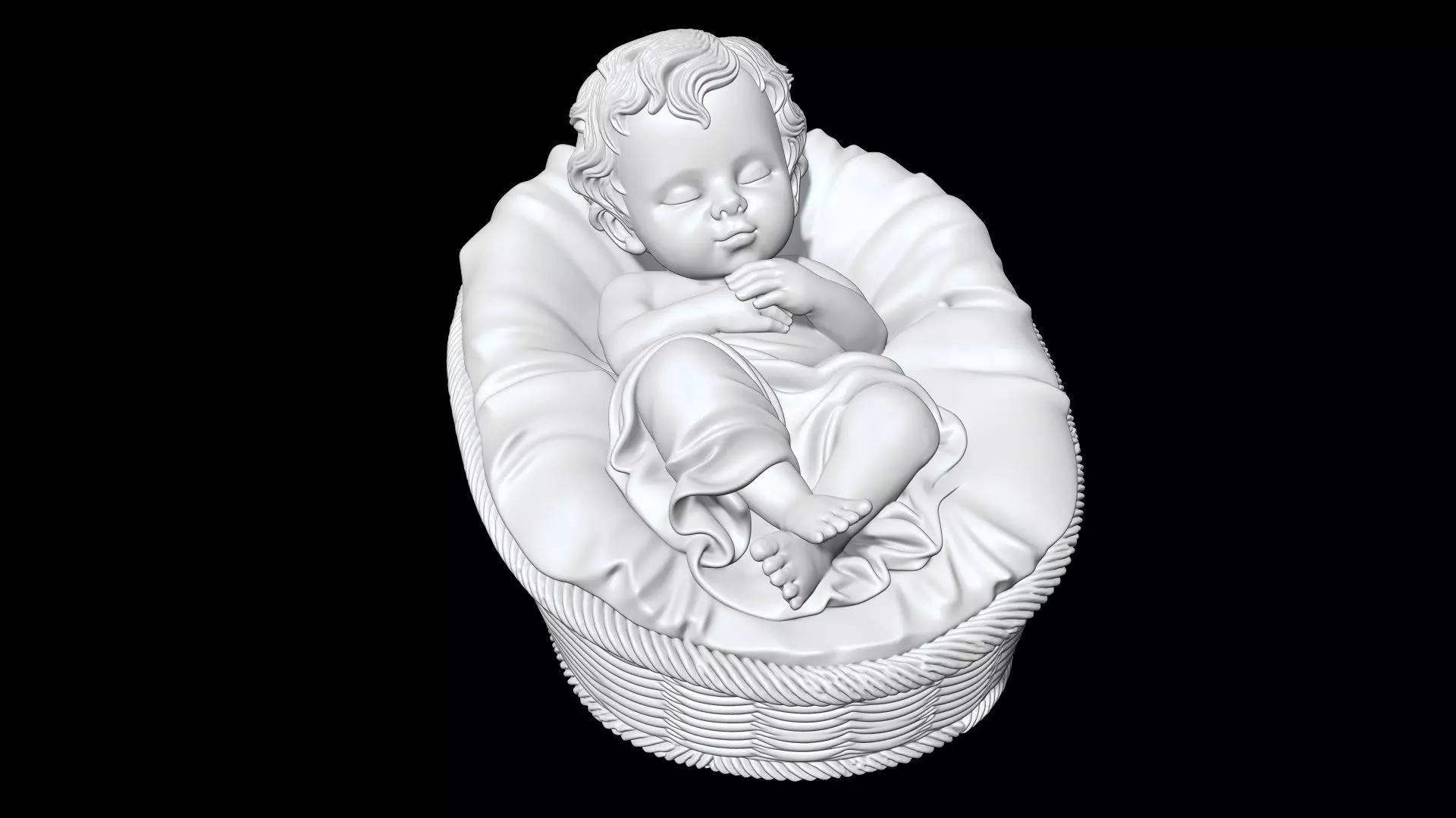 Baby Jesus in Manger 3D Print STL 3D print model_2