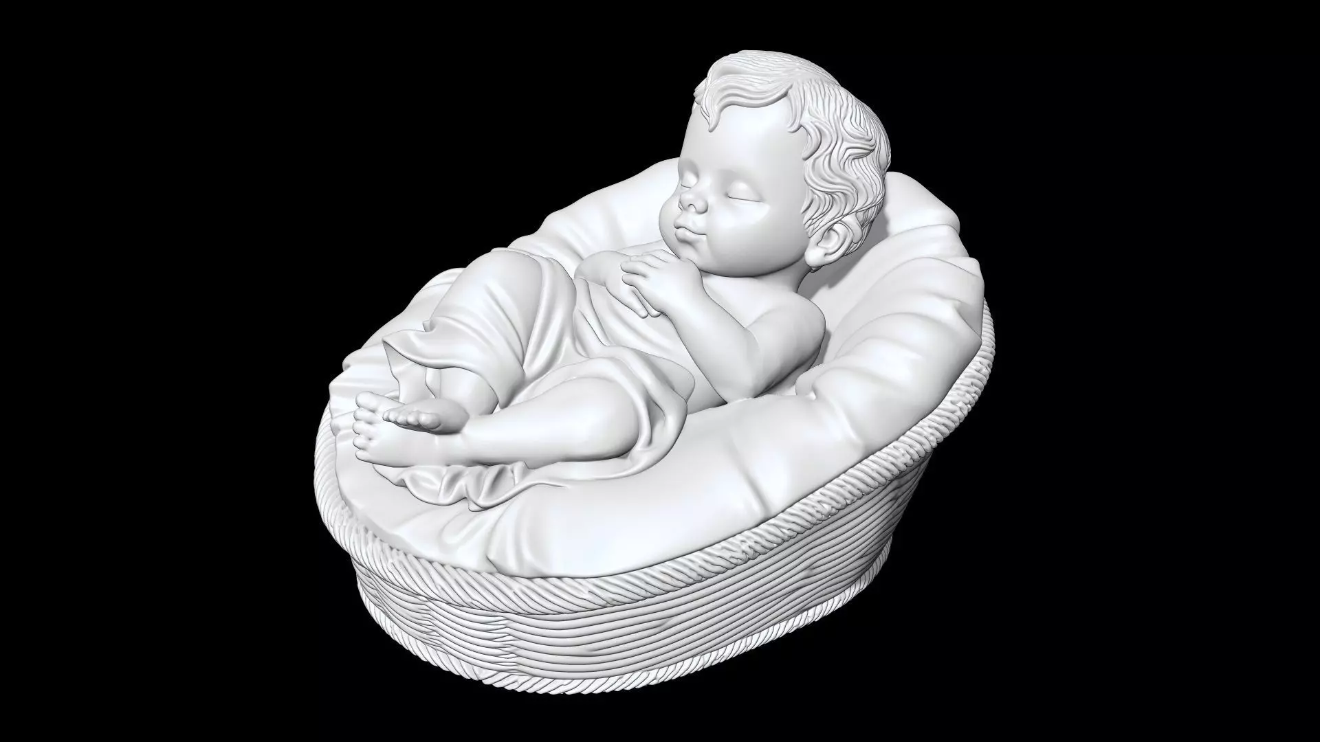 Baby Jesus in Manger 3D Print STL 3D print model_0
