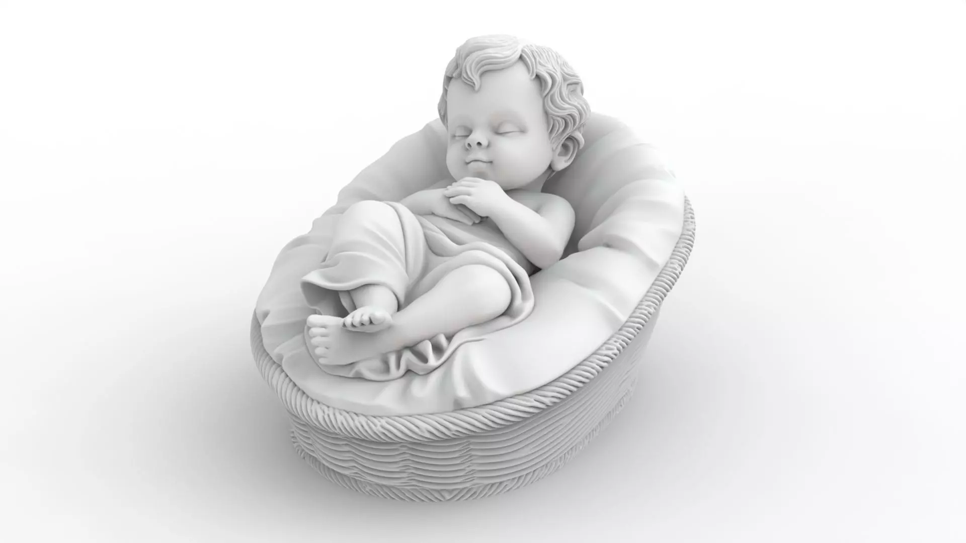 Baby Jesus in Manger 3D Print STL 3D print model_4