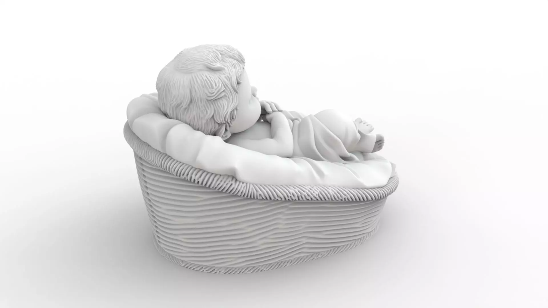 Baby Jesus in Manger 3D Print STL 3D print model_5