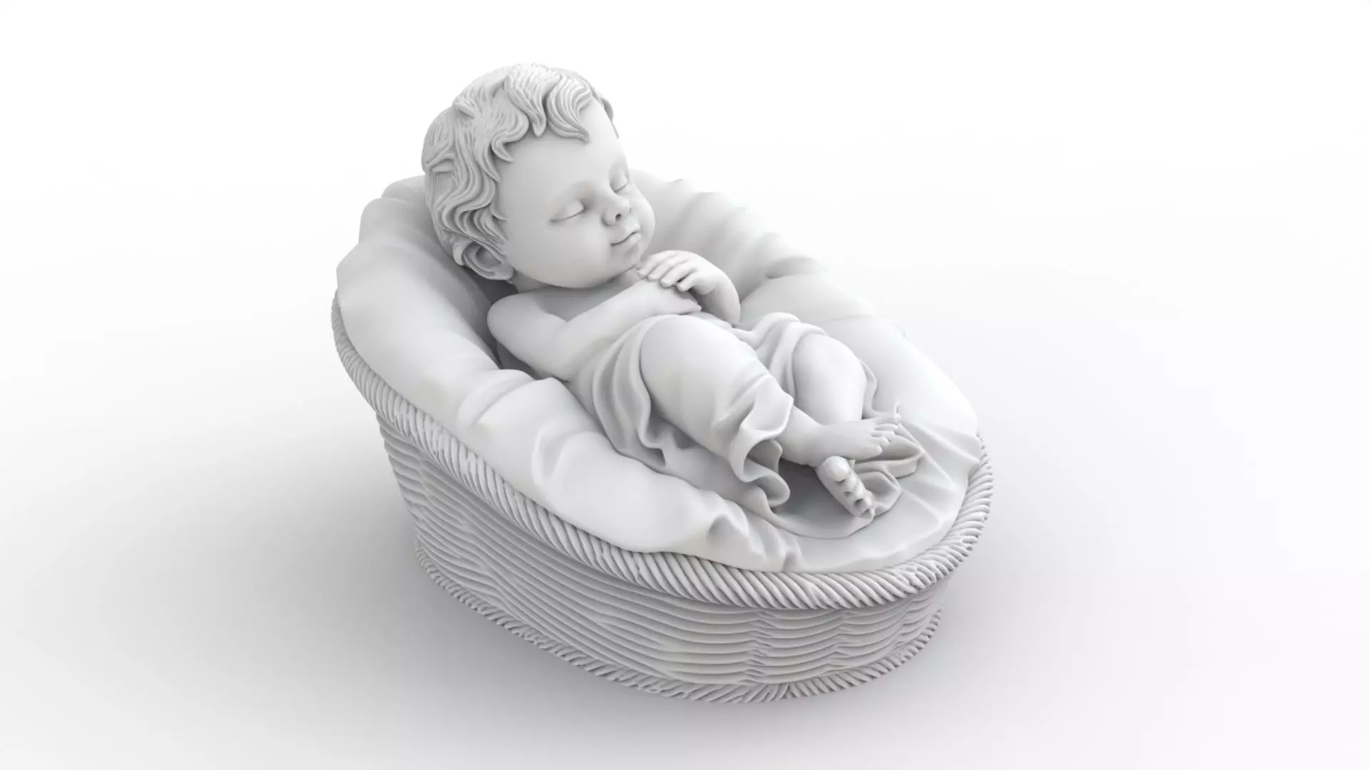 Baby Jesus in Manger 3D Print STL 3D print model_6