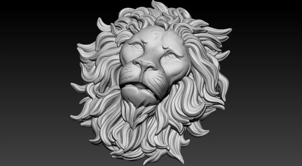 Lion Face 3D print model_3