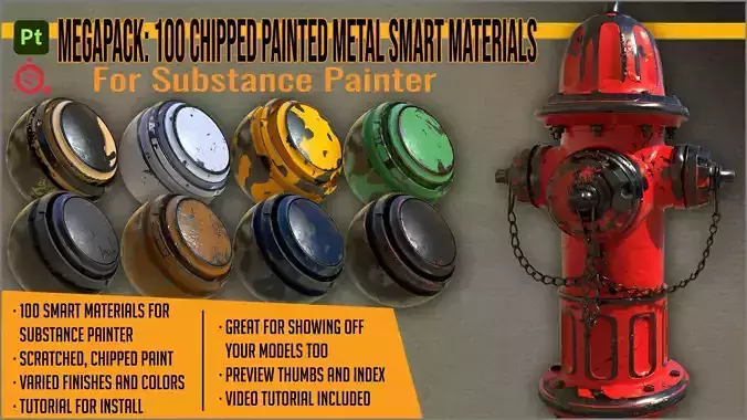 100 Chipped Painted Metal smart materials for Substance Painter