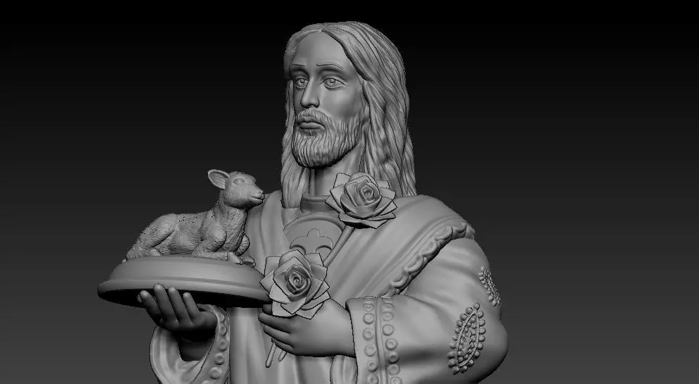 Jesus Pendant 3D print model_4