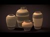 Clay Vases Pack - Clay Color Variety - Low Poly Free low-poly 3D model_1