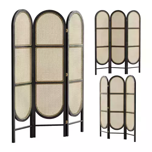  Rattan Folding Room Divider
