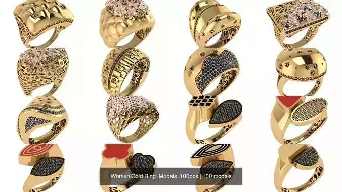 Women Gold Ring  Models  100pcs