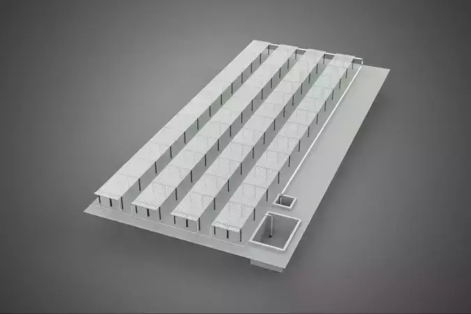 LAYOUT PARALLEL ROWS PLANT CROP FARM MODERN CULTIVATION FACTORY