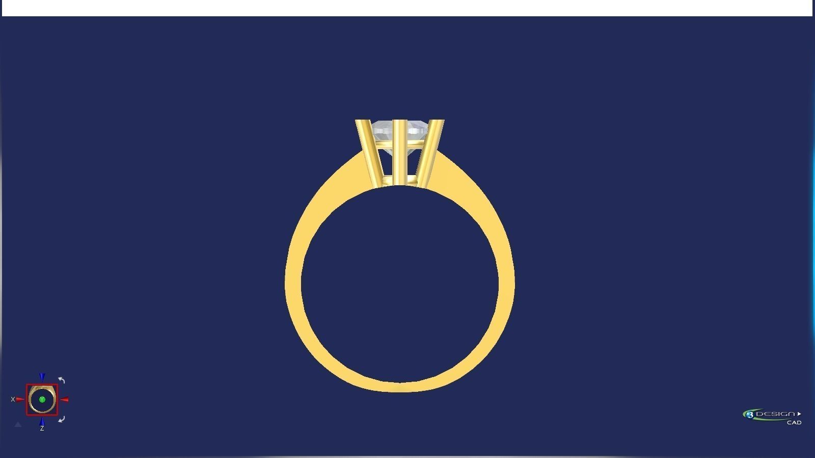 Engagement ring with round dia 3D print model_2