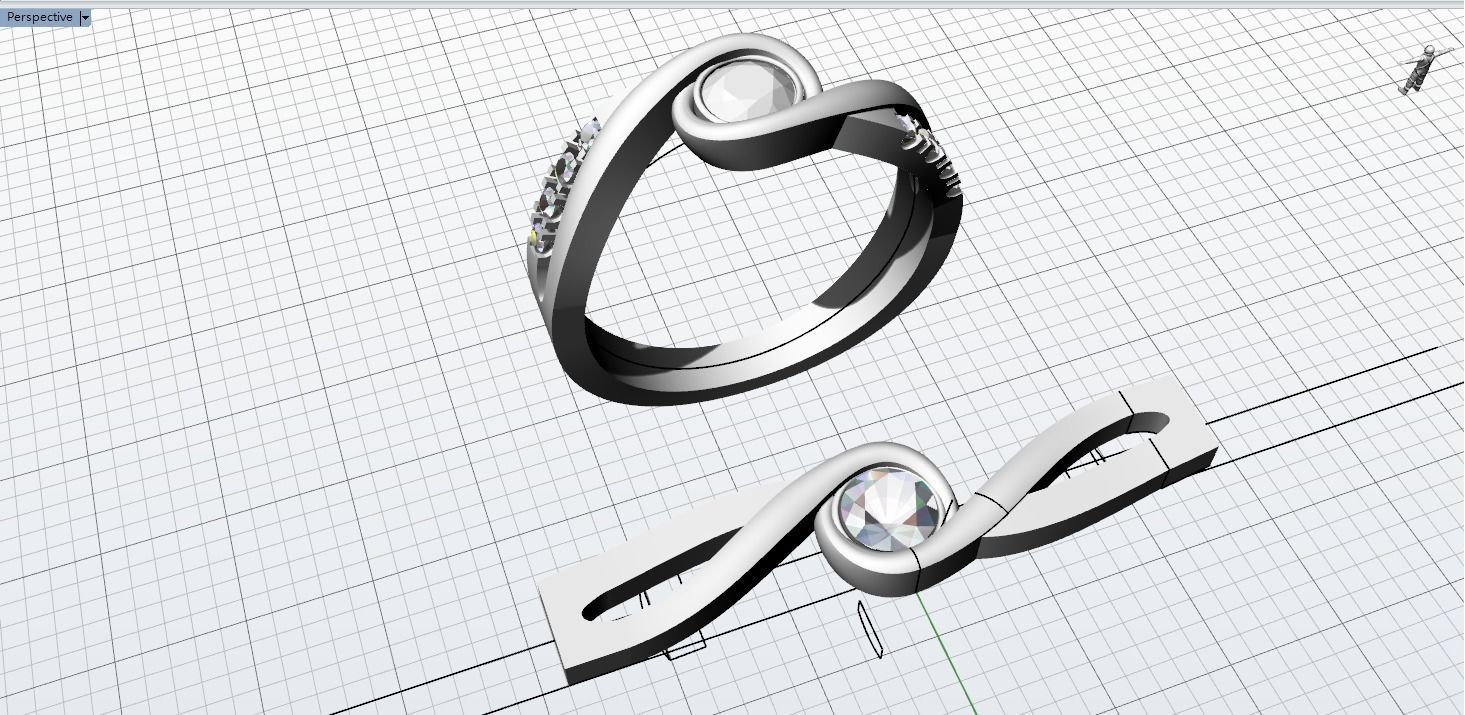 DIAMOND RING NOT BOOLEAN 3D print model_2