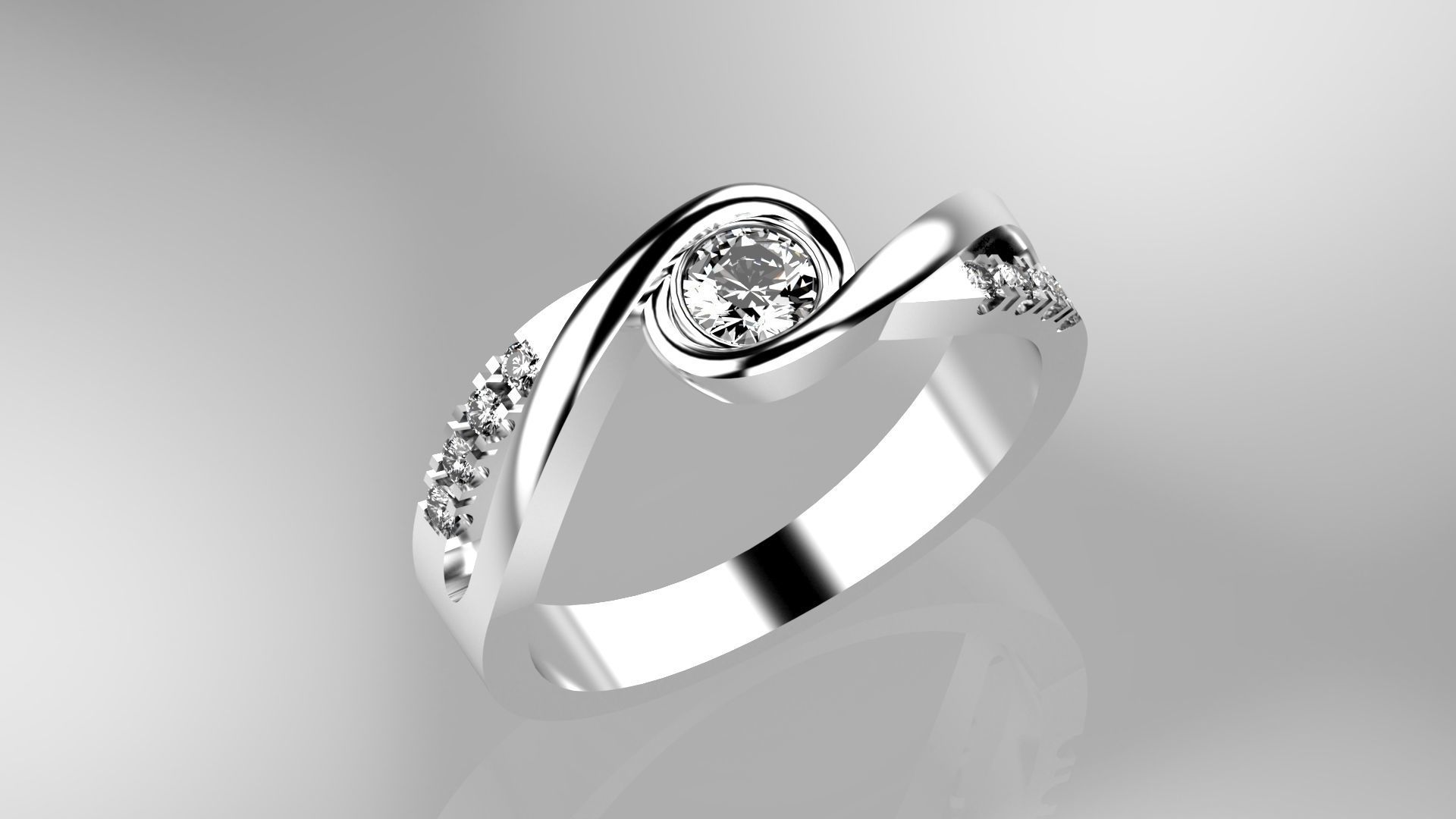 DIAMOND RING NOT BOOLEAN 3D print model_1