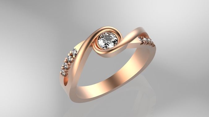 DIAMOND RING NOT BOOLEAN 3D print model