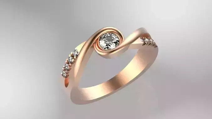 DIAMOND RING NOT BOOLEAN 3D print model