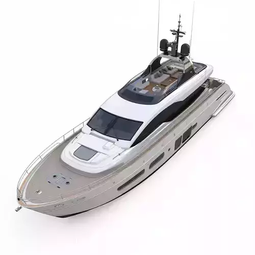 Modern Flybridge Luxury Motor Yacht 3D Model  Maritime Elegance