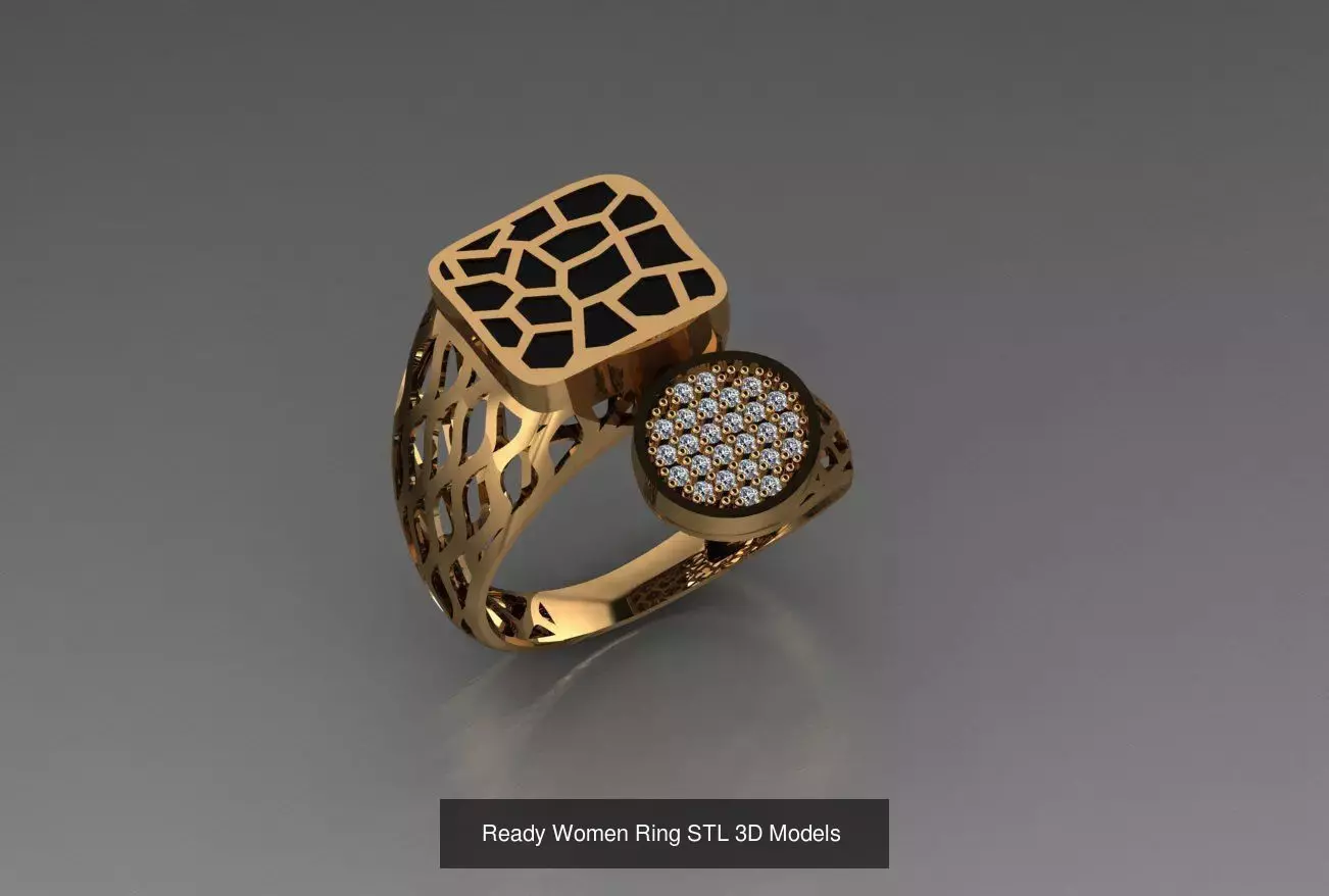 Women Gold Ring  Models  100pcs 3D Model Collection_102