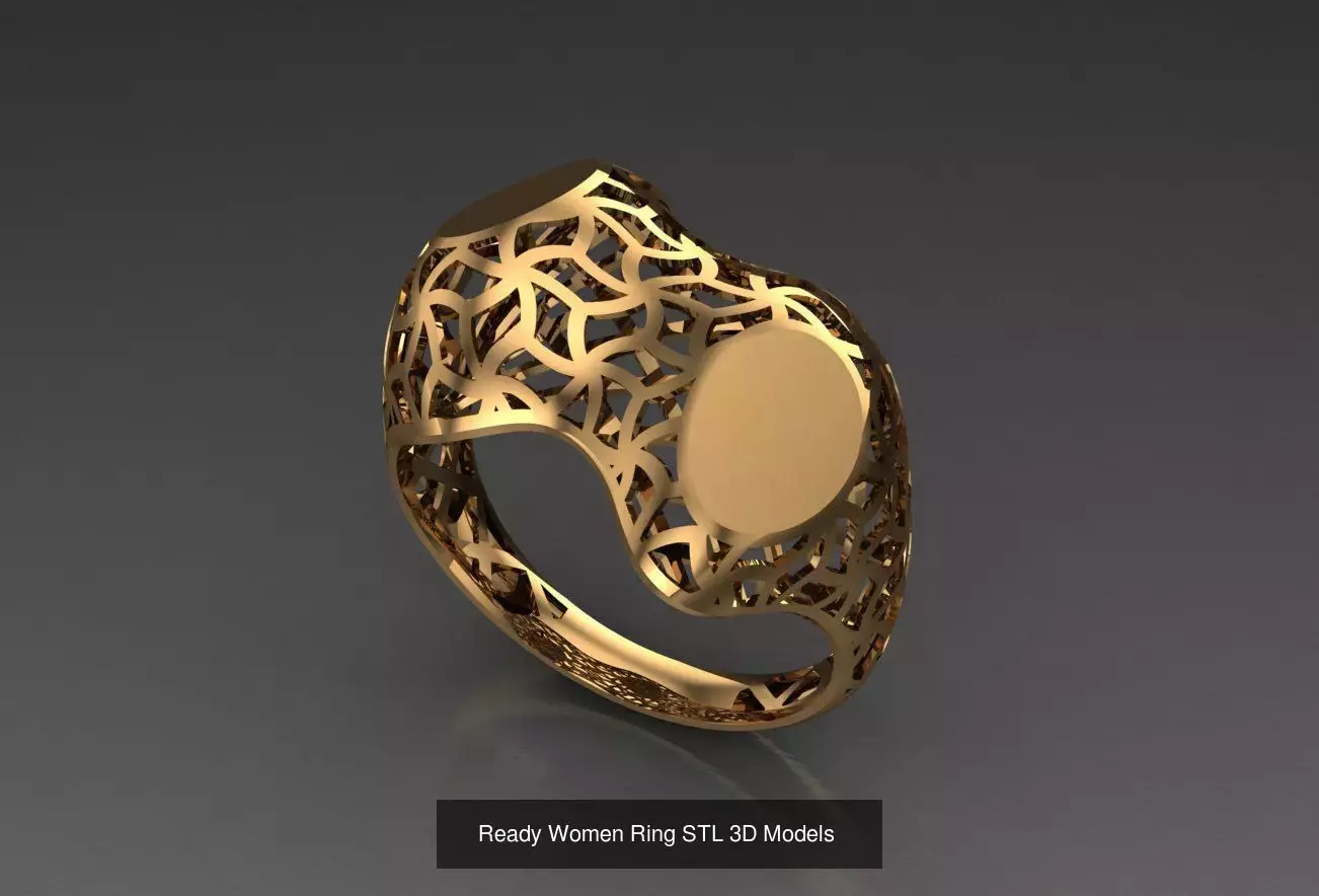 Women Gold Ring  Models  100pcs 3D Model Collection_109