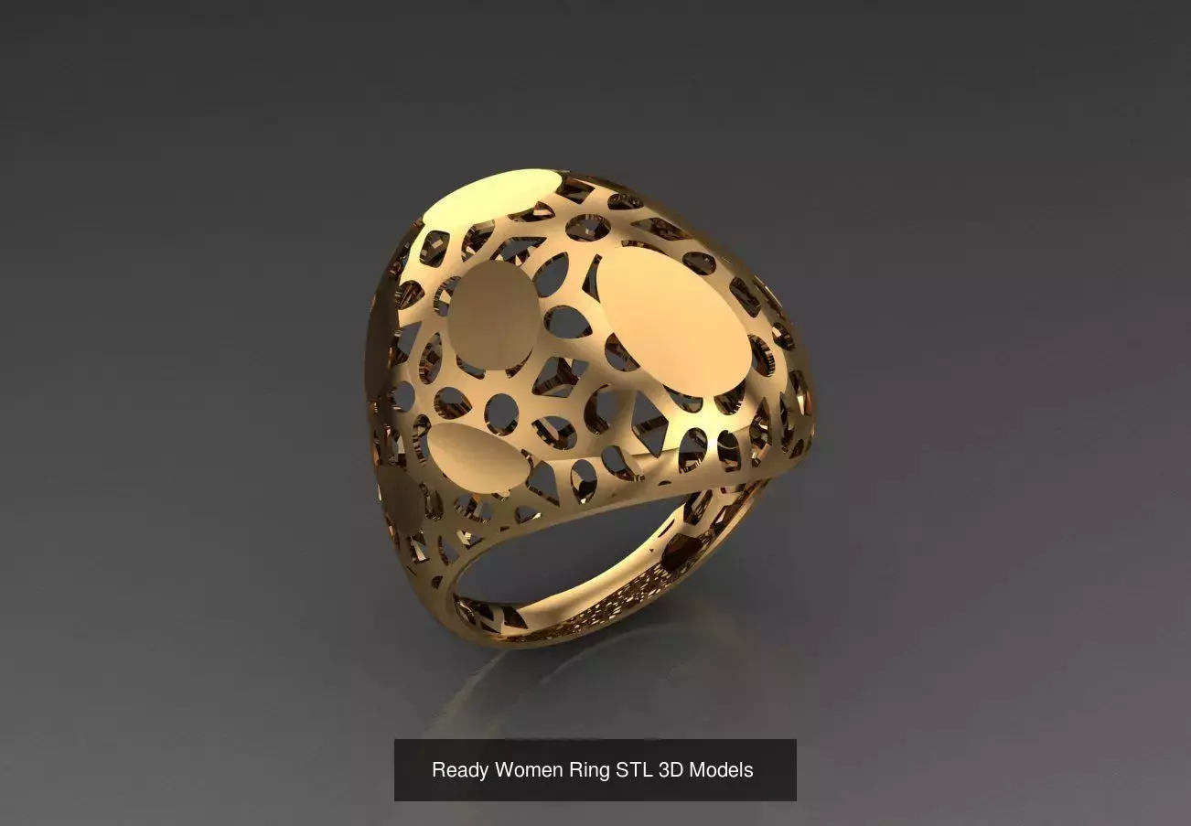 Women Gold Ring  Models  100pcs 3D Model Collection_57