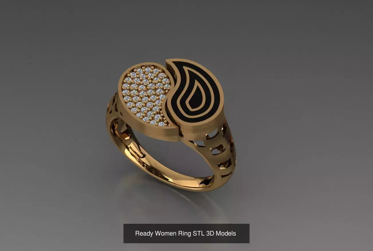 Women Gold Ring  Models  100pcs 3D Model Collection_94