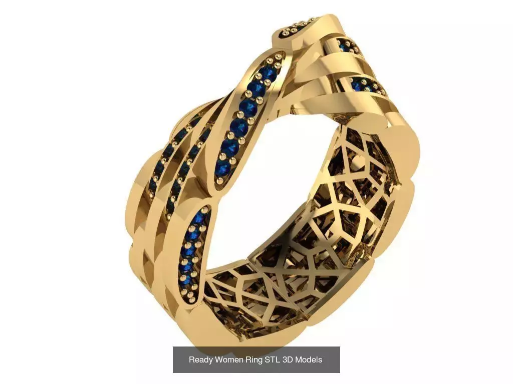 Women Gold Ring  Models  100pcs 3D Model Collection_22