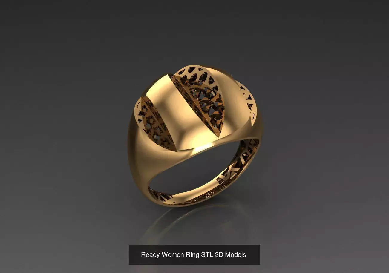 Women Gold Ring  Models  100pcs 3D Model Collection_54