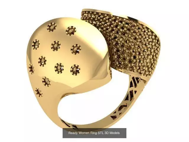 Women Gold Ring  Models  100pcs 3D Model Collection_16