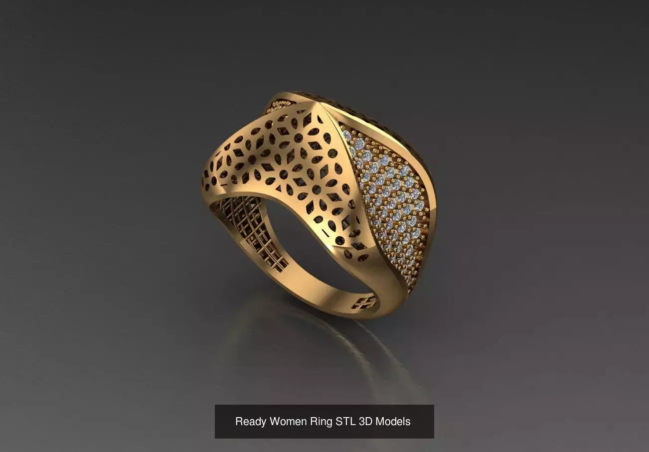 Women Gold Ring  Models  100pcs 3D Model Collection_38
