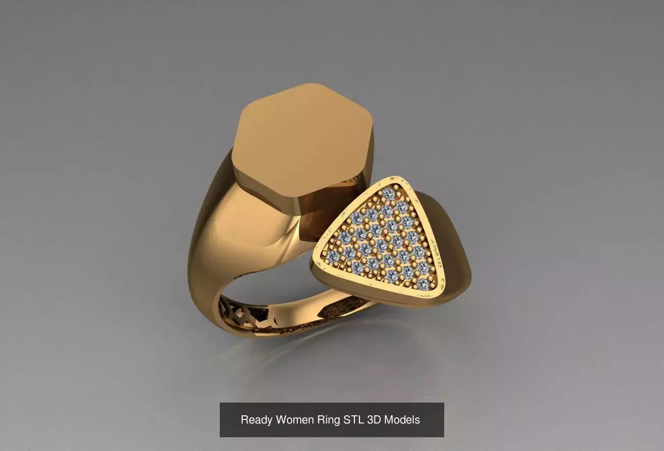Women Gold Ring  Models  100pcs 3D Model Collection_52