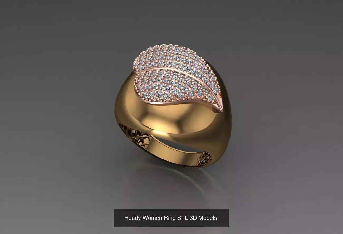 Women Gold Ring  Models  100pcs 3D Model Collection_65