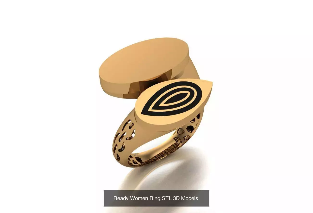 Women Gold Ring  Models  100pcs 3D Model Collection_33