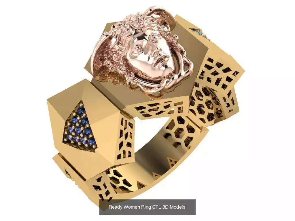 Women Gold Ring  Models  100pcs 3D Model Collection_88