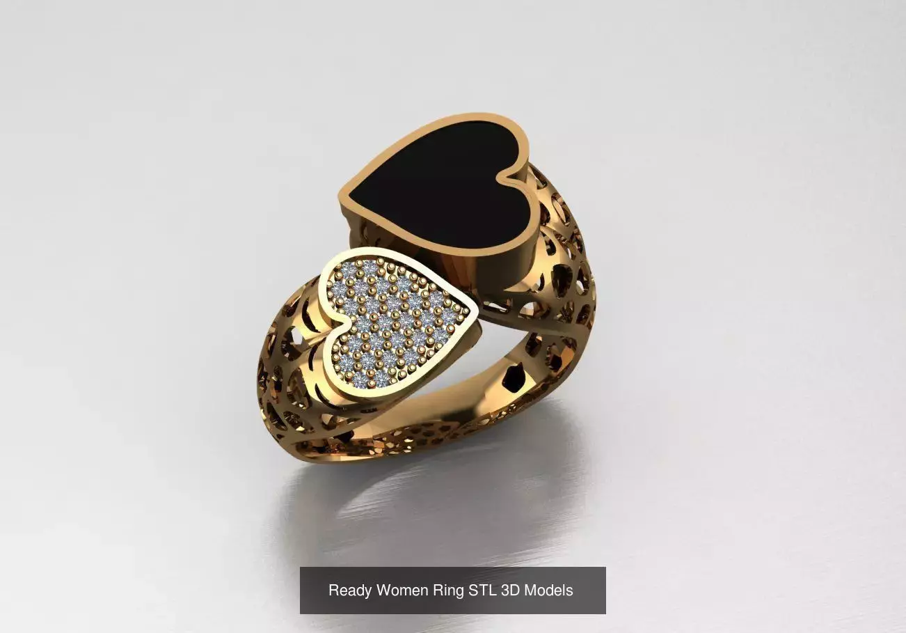 Women Gold Ring  Models  100pcs 3D Model Collection_95