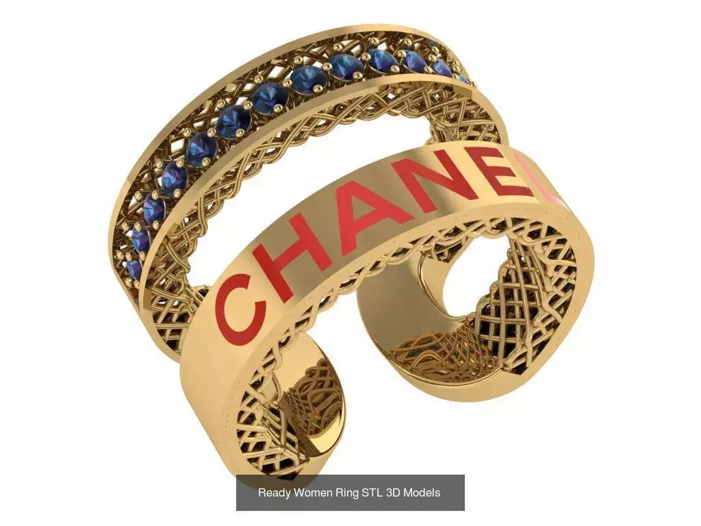 Women Gold Ring  Models  100pcs 3D Model Collection_79