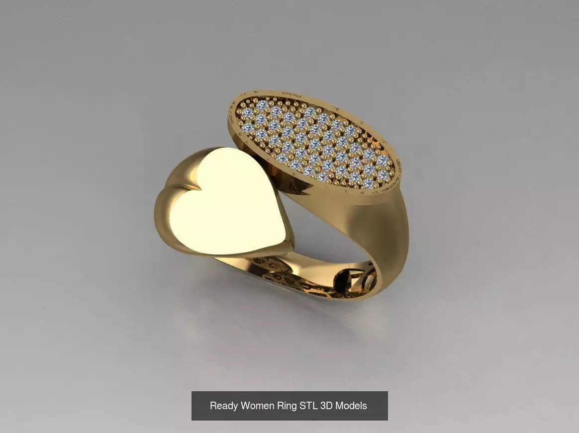 Women Gold Ring  Models  100pcs 3D Model Collection_26
