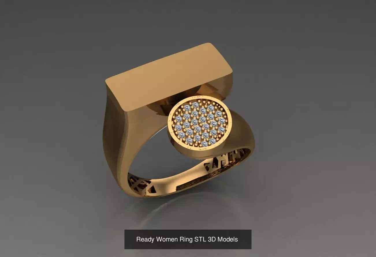 Women Gold Ring  Models  100pcs 3D Model Collection_27