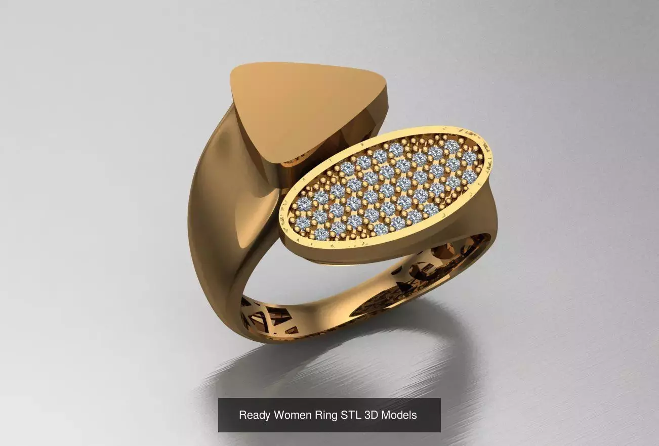 Women Gold Ring  Models  100pcs 3D Model Collection_30