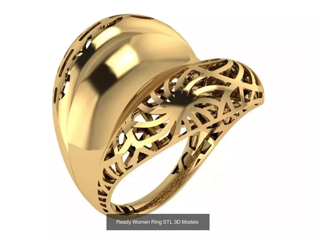 Women Gold Ring  Models  100pcs 3D Model Collection_34