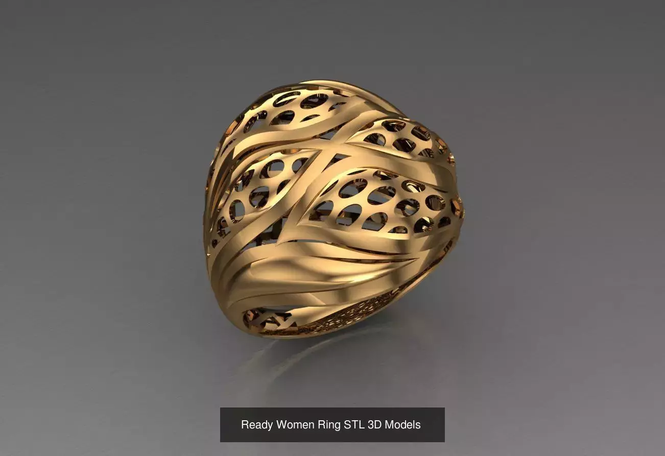 Women Gold Ring  Models  100pcs 3D Model Collection_60