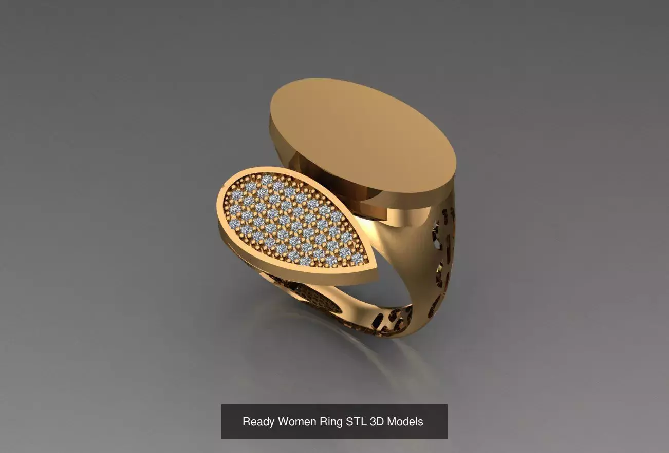 Women Gold Ring  Models  100pcs 3D Model Collection_32