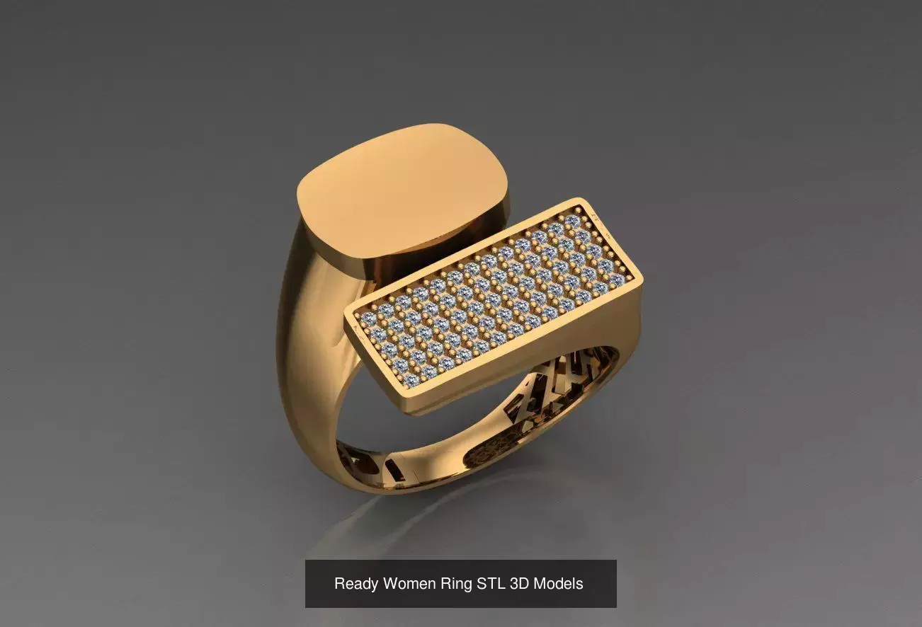 Women Gold Ring  Models  100pcs 3D Model Collection_42