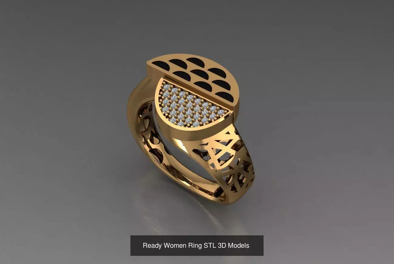 Women Gold Ring  Models  100pcs 3D Model Collection_96