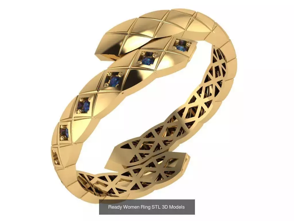 Women Gold Ring  Models  100pcs 3D Model Collection_92