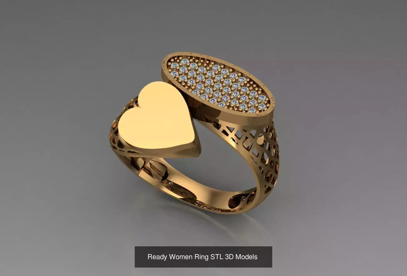 Women Gold Ring  Models  100pcs 3D Model Collection_110