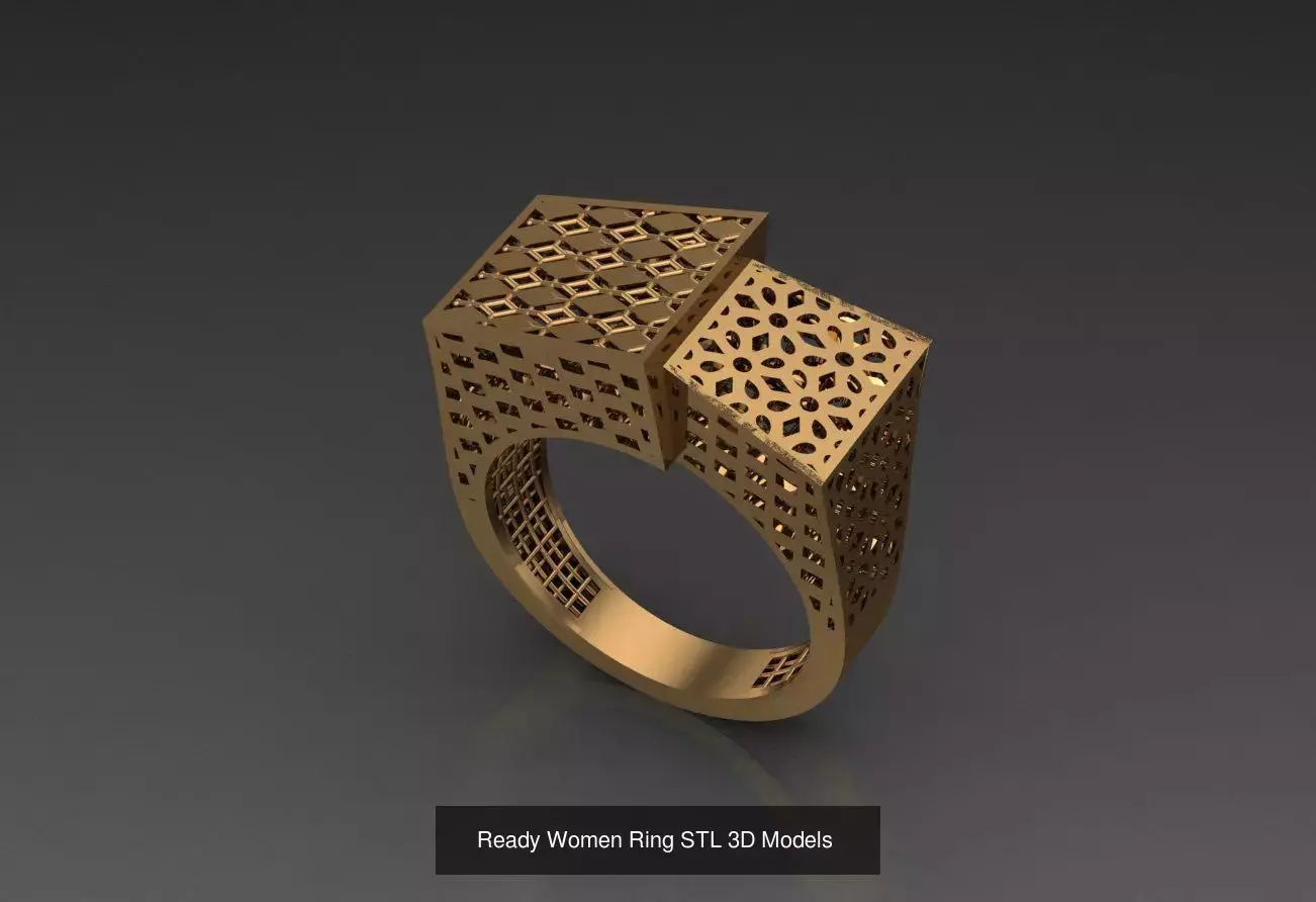 Women Gold Ring  Models  100pcs 3D Model Collection_40