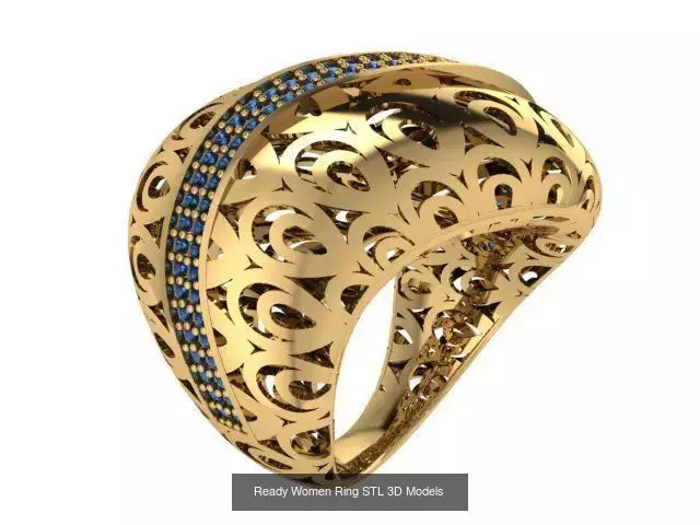 Women Gold Ring  Models  100pcs 3D Model Collection_19