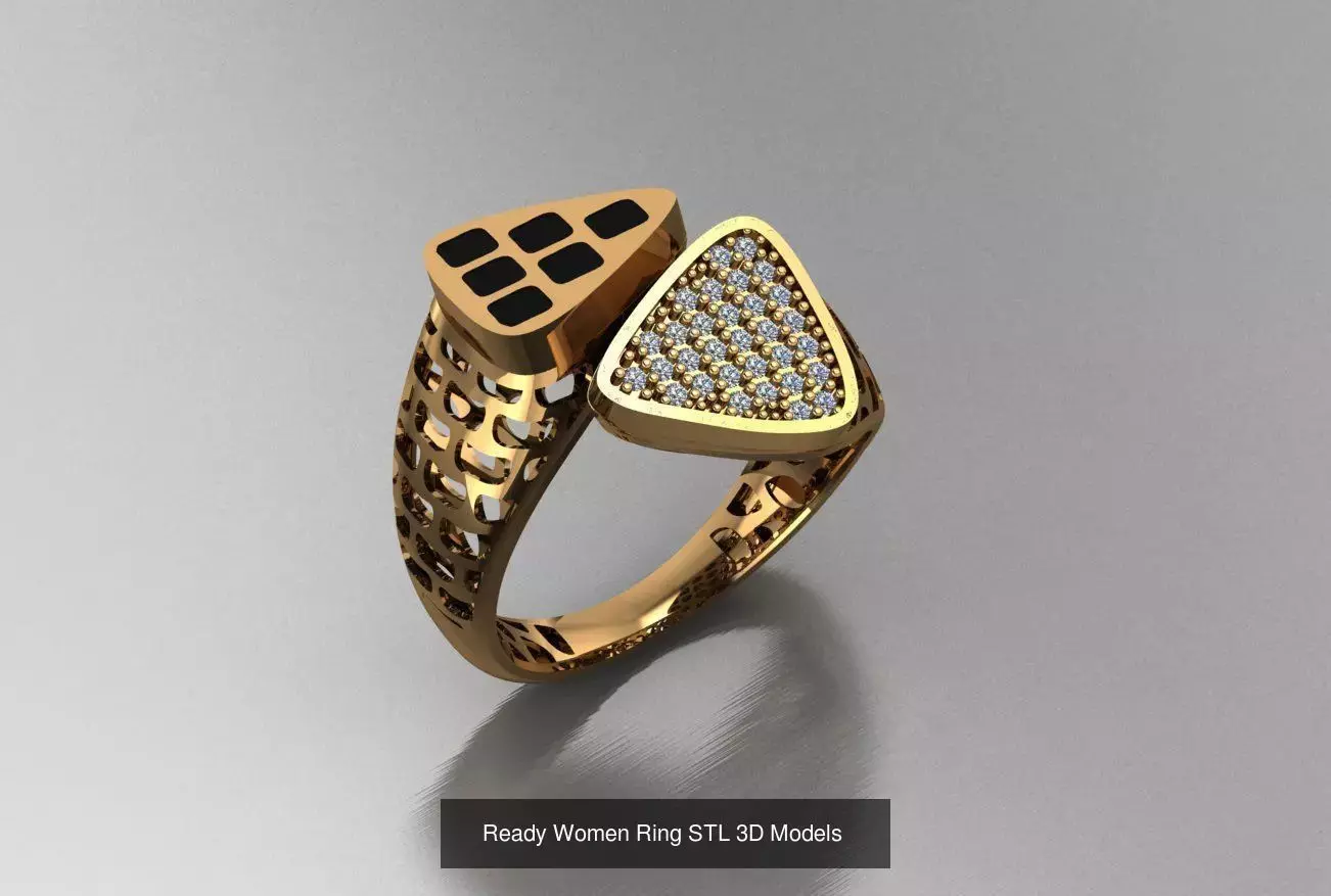 Women Gold Ring  Models  100pcs 3D Model Collection_98