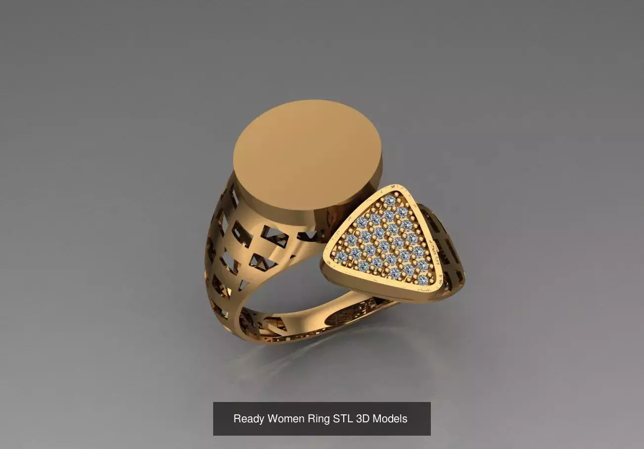 Women Gold Ring  Models  100pcs 3D Model Collection_112